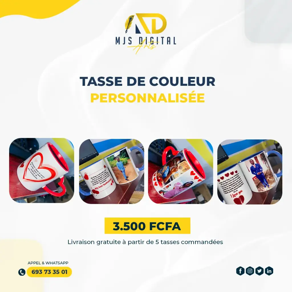 Tasse de couleur personnalisée