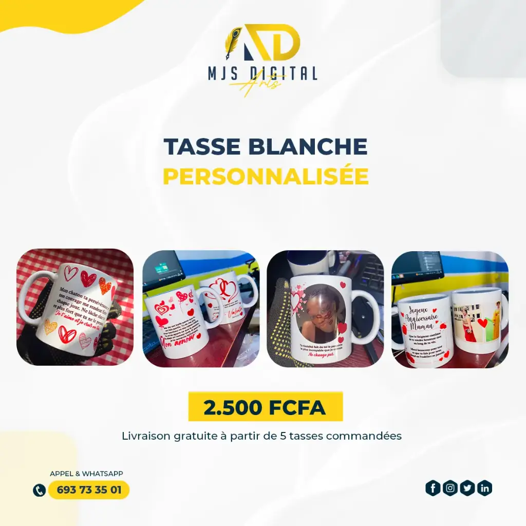 Tasse blanche personnalisée