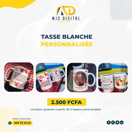Tasse blanche personnalisée